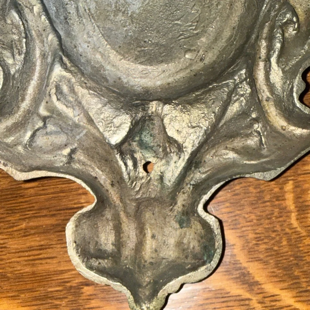 Ornate Wall Plaque in Silver - Decorative Home Door Knocker